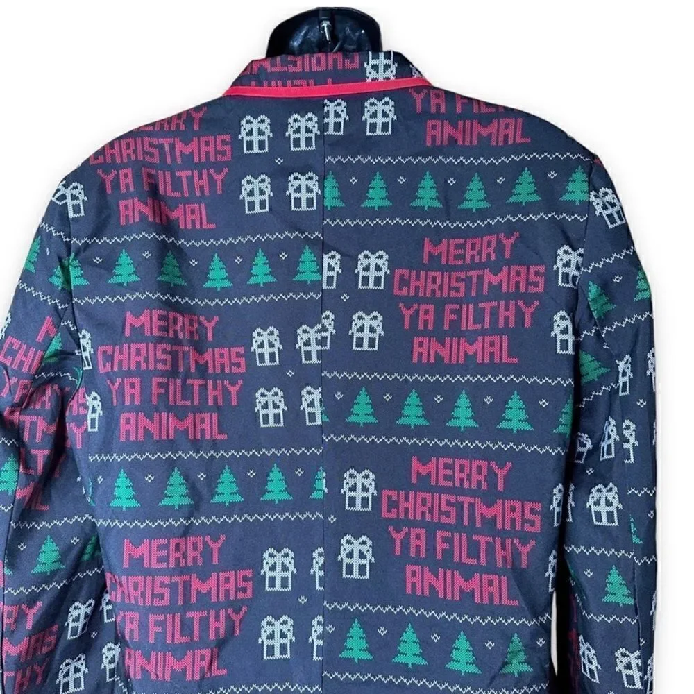 Holiday Blazer Merry Christmas Ya Filthy Animal “Home Alone” Men’s M 38-40